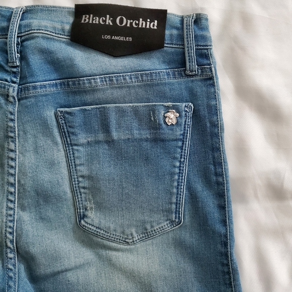 Black Orchard Rhinestone Jeans by Julien Jarmoune, Size 30 - Picture 5 of 8